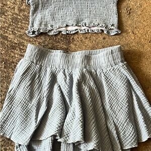 SHEIN Gray Mini Skirt with Ruffled Tiers